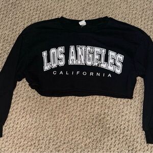 SHEIN Black Los Angeles Crop Top